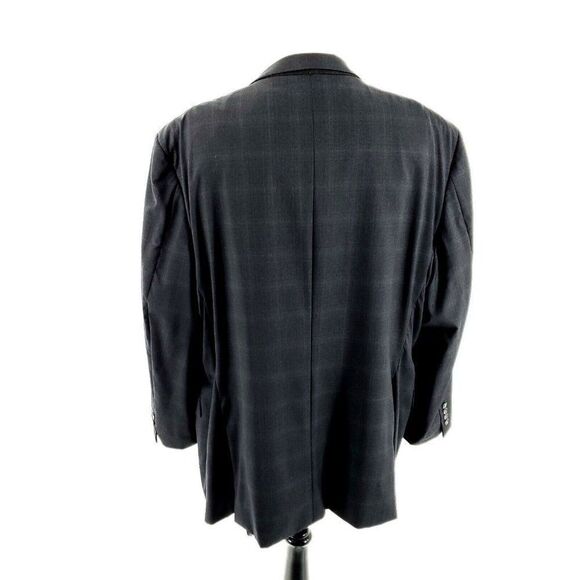 DAMAGED Joseph Abboud Reda Super 110s Wool 2 Button Blazer 48L Gray Windowpane - Picture 6 of 13